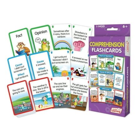 UPC: 0858426007666 | Comprehension Flashcards Junior Learning for Ages 6-9 Grade 3 Grade 4 Learning Language Arts Perfect for Home School Educational Resources