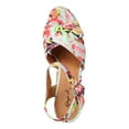 thumbnail image 4 of Qupid EK51 Women Tropical Peep Toe Criss Cross Block Heel Platform Sandal, 4 of 6