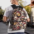 thumbnail image 6 of Rocae rock Skull record artist for Lightweight Casual Backpack Travel Hiking Backpack Carry On Laptop Backpack, 6 of 6