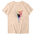 thumbnail image 4 of Sexlip Women's Abstract Print Short Sleeve T Shirt Versatile Design Soft Fabric Daily Casual Wear Beige XL, 4 of 4