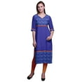 thumbnail image 1 of Bimba Panel Kurta Printed Women Straight Kurti Indian Summer Clothing, 1 of 5