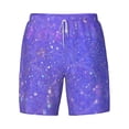 thumbnail image 4 of Lsque Mens Swim Trunks Purple Glitter Pattern - Bathing Suit Compression Liner - Beach Swim Shorts Swimwear - (S-3XL) - Stretch Quick Dry -Small, 4 of 9