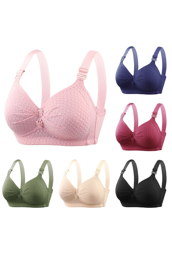 Womens Wireless Bras Full Coverage Push Up Bra Adjustable Straps V Neck Seamless Brassiere No Underwire Lightly Padded Bras Comfort Everyday Bra Beige XL