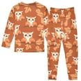 thumbnail image 2 of Orange Owl Branch Cotton Pajamas 2 Piece Set Sleepwear Soft and Comfortable Homewear Nightwear, 2 of 7