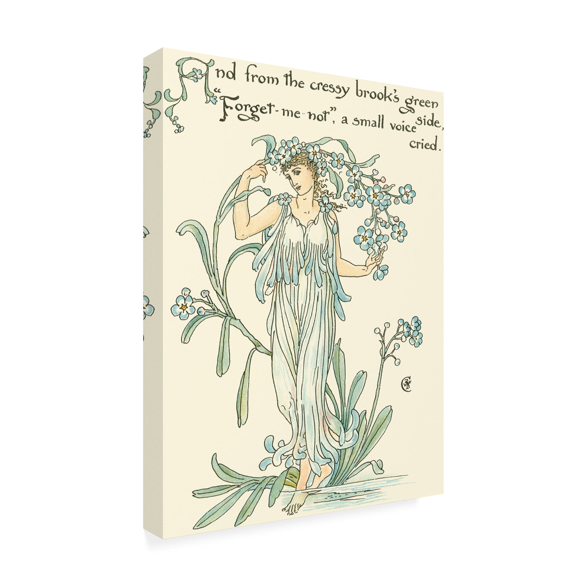 Trademark Fine Art 'Shakespeares Garden VII (Forget me not)' Canvas Art by Walter Crane