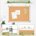 thumbnail image 5 of Cork Board 24 x 36 inch Bulletin Board 2 x 3 Corkboard Large Wall Mounted Cork Office Notice Pin Board, Office Board for Wall with Pushpins for School, Home & Office, Silver Aluminum Frame, 5 of 9
