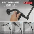 thumbnail image 3 of Delta Faucet 10-Inch Raincan Shower Head And Hand Held Shower Combo Black Square Shower Head Rainfall Shower Head Hand Shower High Pressure Shower Head 1.75 Gpm Flow Rate Matte Black 75527-Bl, 3 of 5