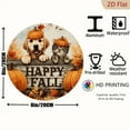 thumbnail image 2 of 2D Flat, 2D Flat - 1pc 7.87x7.87inch Aluminum Happy Fall Garden Decor Sign - 1pc, Inch Round Plaque with Pumpkin, Dog Cat Design, Outdoor Autumn Thanksgiving Decoration, 2D Flat, 2 of 6