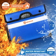 6200°F Fireproof Document Bag with Lock, Upgraded Fireproof Bag with Zipper/Reflective Strip, 9 Layers of Heat Insulated Materials, Fireproof Money Bag for Cash, 14.2x11 Fireproof Pouch