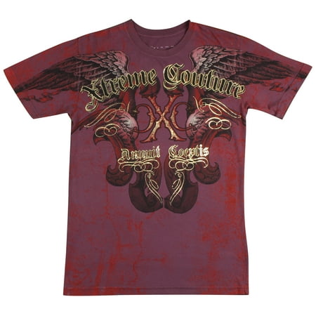 - Xtreme Couture Mens Attacker T-Shirt -Burgundy - XL