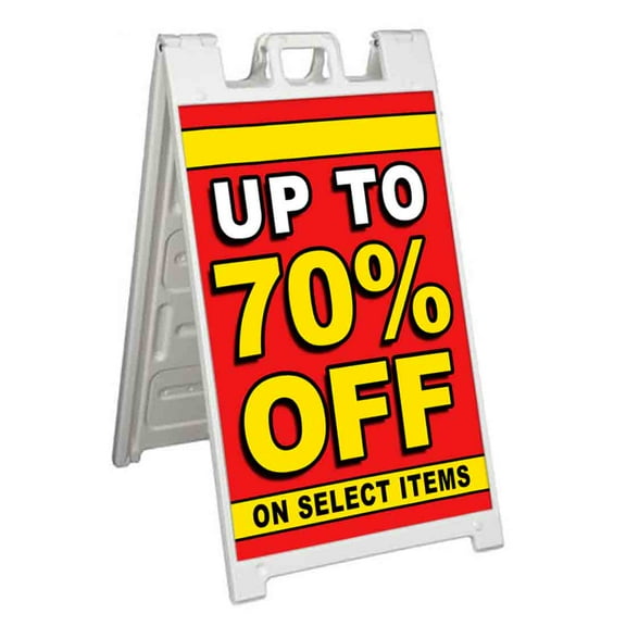 Up To 70 Percent Off On Select Items (24" X 36") Standard A-Frame Signicade, Includes Decal Applied To Stand