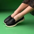 thumbnail image 4 of Platform Wedges Penny Loafers for Women Spring Autumn Fashion Leather Memory Foam Comfort Casual Walking Shoes, 4 of 6