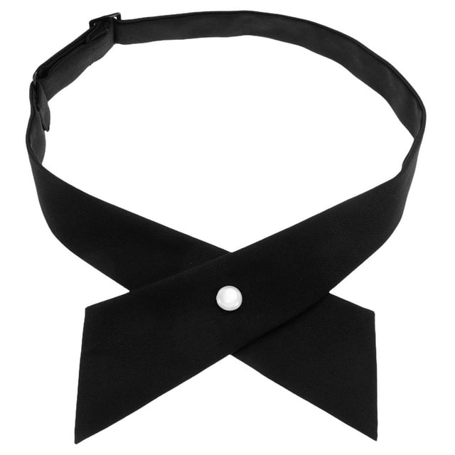 Lazos preatados para uniforme escolar para niñas, pajarita cruzada para niñas, corbata azul marino ajustable para blusas, accesorio de cosplay