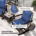 thumbnail image 5 of Outsunny 3 Piece Patio Furniture Set, Wicker Rocking Chairs with Coffee Table, Cushions, Outdoor Bistro Set for Porch, Garden, Brown, 5 of 9