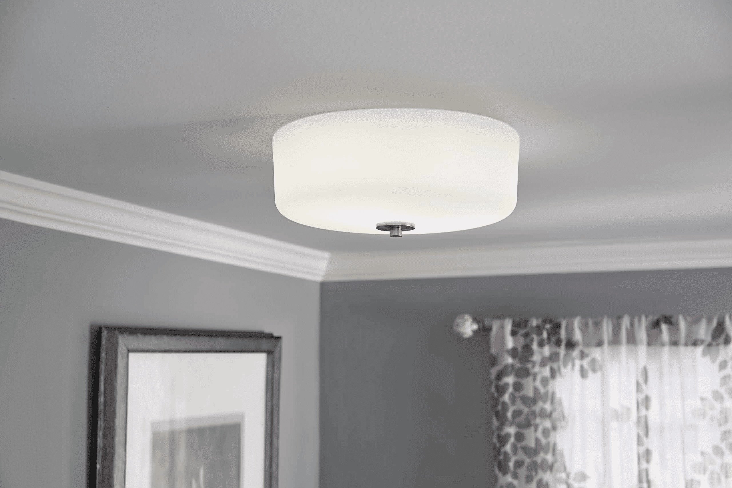 Better Homes & Gardens Flush Mount Vintage Deco Ceiling Light, Satin Nickel, Light Bulb Included