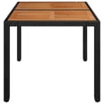 thumbnail image 2 of vidaXL Garden Table with Wooden Top Black 90x90x75 cm Poly Rattan, 2 of 4