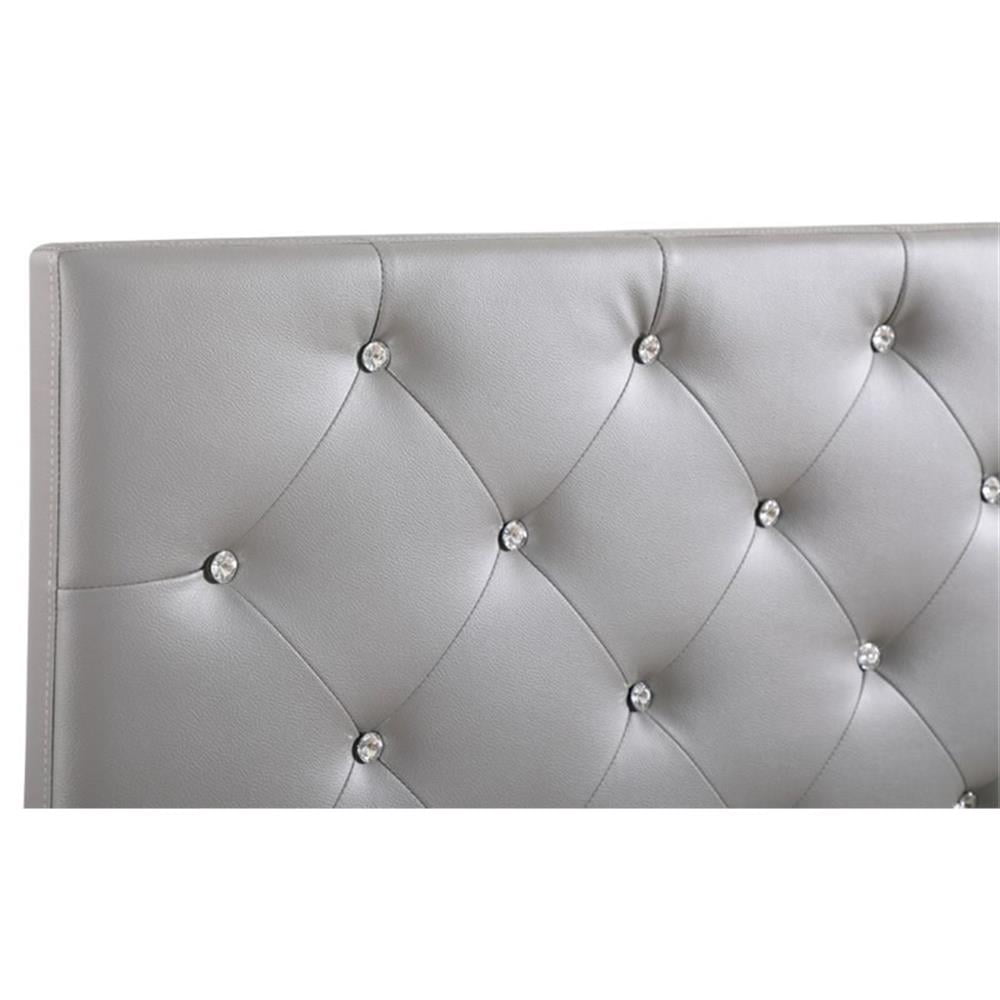 Glory Furniture Super Nova Faux Leather Upholstered Twin Headboard in Light Gray
