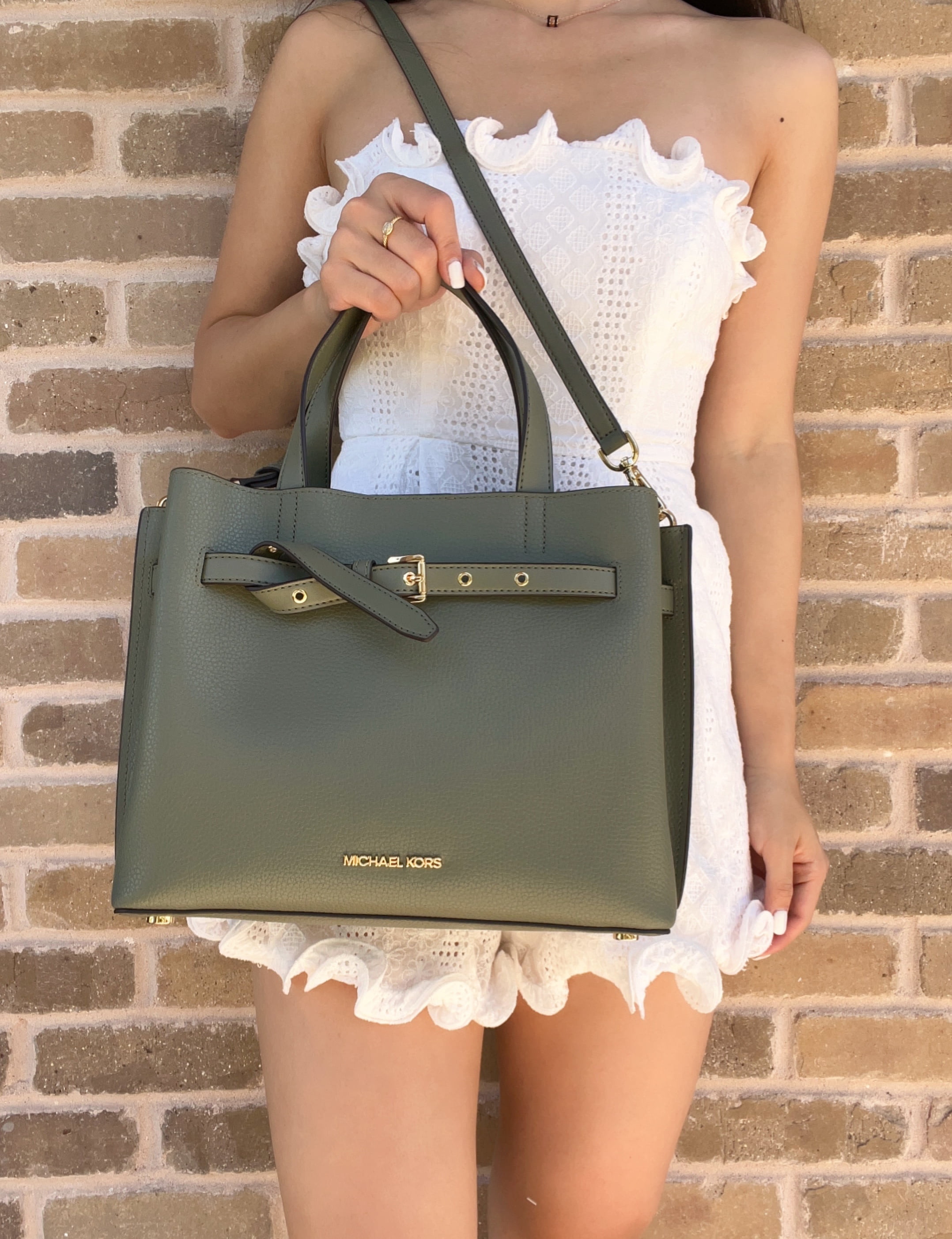 Michael Kors Green Leather Small Dillon Tote at 1stDibs