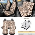thumbnail image 3 of Yuyamidu Leopard Print Car Seat Cover Full Set with Steering Wheel Cover Seat Belt Strap Pads Cup Coasters Fashion Auto Wrist Strap Keychain Chapstick Holder Keychain 12 PCS, 3 of 6
