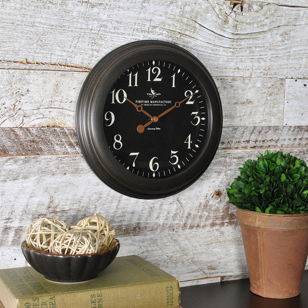 FirsTime & Co.® Black Onyx Wall Clock, American Crafted, Black, 8.5 x 2
