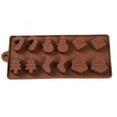 thumbnail image 2 of Silicone Chocolate Mold 3D Candy Baking Mold Cookies Cake Decorating Tool 12 Cavity Christmas - Brown, 2 of 5