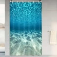 thumbnail image 3 of Blue Ocean Beach Shower Curtain, Nature Underwater Sea World Scene Bathroom Curtains Waterproof Fabric, 36X72 Inches, 3 of 6
