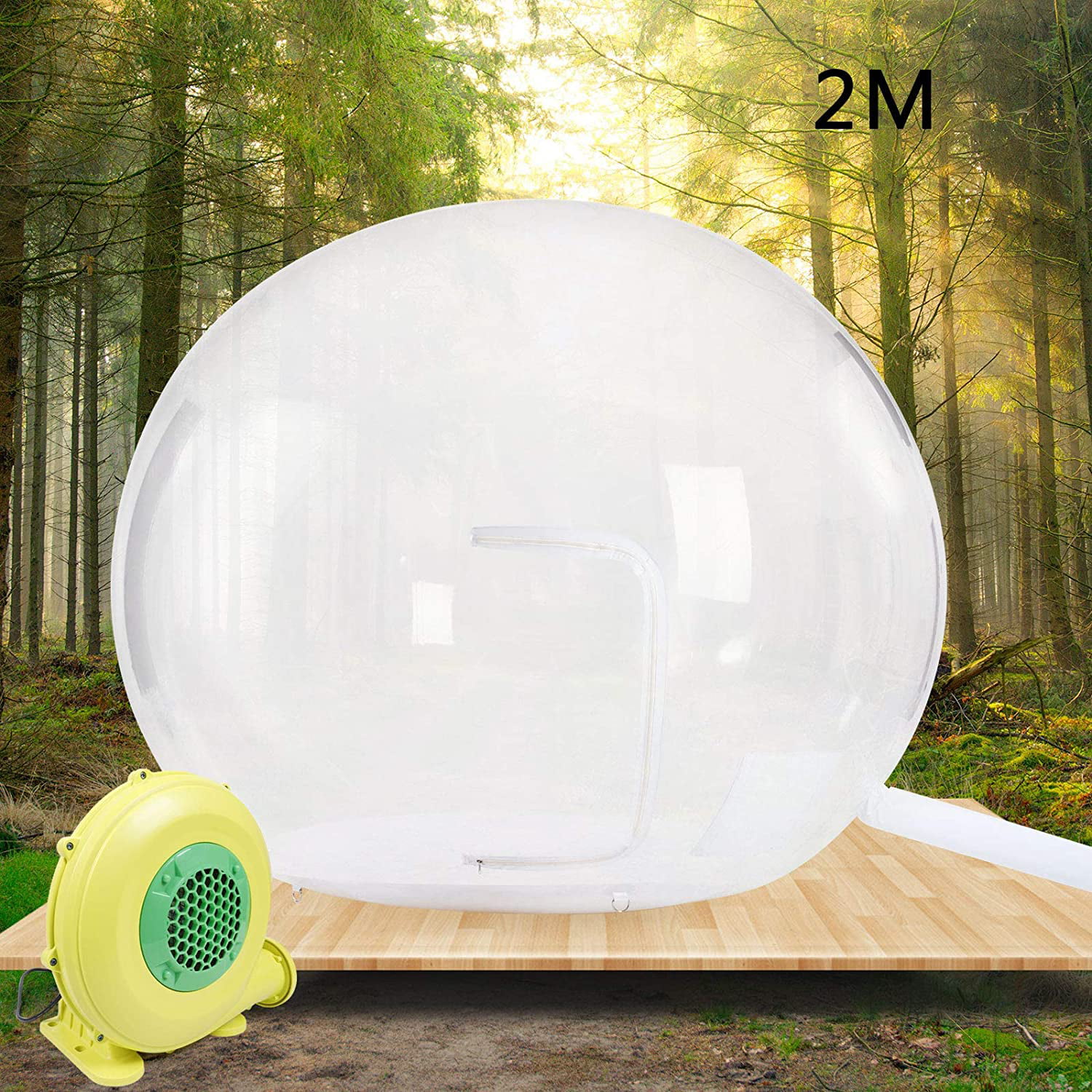 Aohuada Outdoor Inflatable Bubble Tent Transparent D-Ring Single Tunnel  Bubble House Dome Greenhouse Tent for Camping w/Blower for Family Backyard 