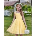 thumbnail image 2 of Vestido tutú Arshiner amarillo con estampado floral para niñas de 3 a 4 años, 2 of 4