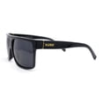 thumbnail image 3 of Kush Polarized Antiglare Flat Top All Black Oversized Rectangle Gangster Sunglasses Gloss - Gold Logo, 3 of 5