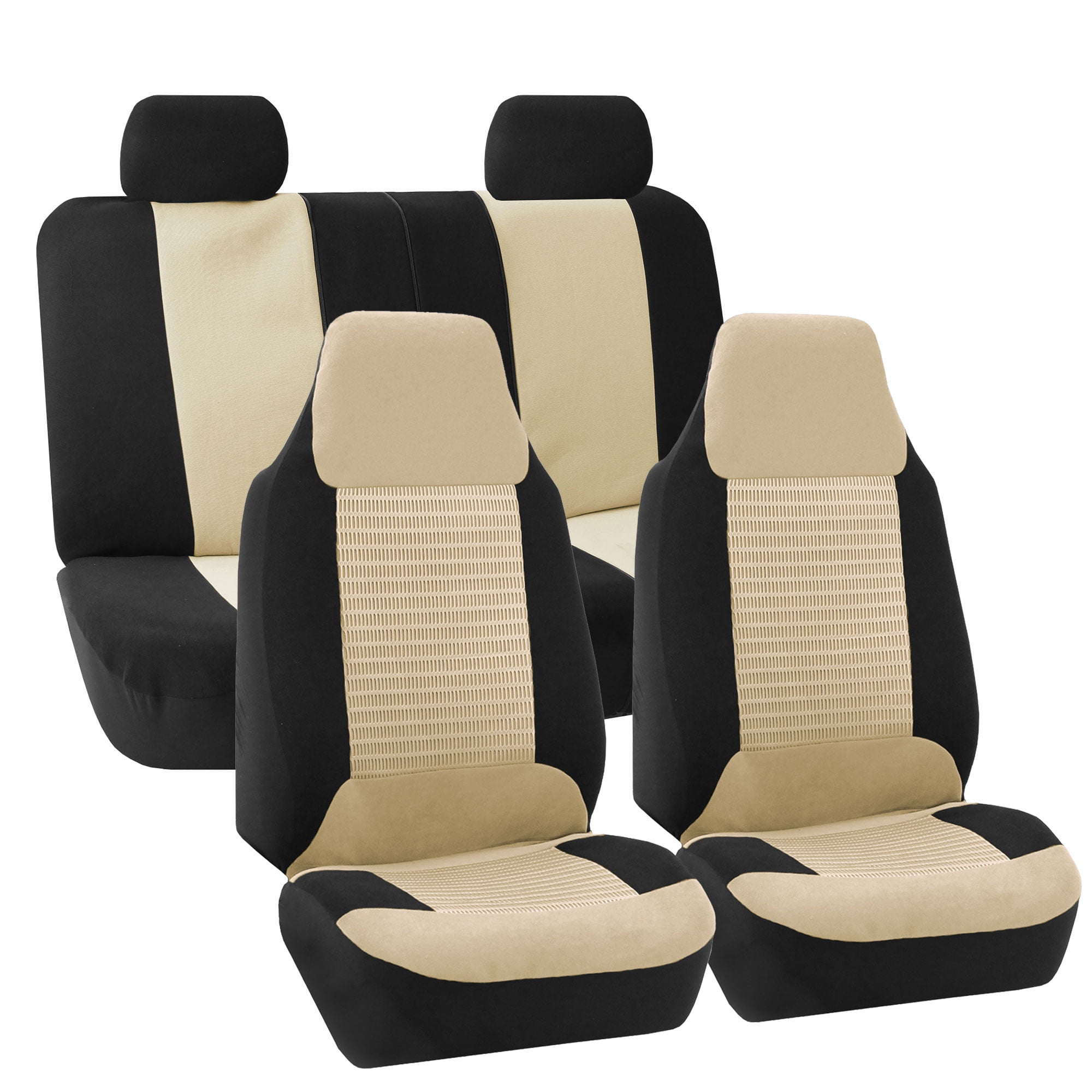 FH Group Highback Trendy Corduroy Car Seat Covers for Car SUV, 4