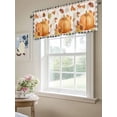 thumbnail image 4 of Fall Thanksgiving Valances for Windows Pumpkin Maple Leaf Black Trellis Kitchen Valance Curtain Rod Pocket Small Curtains for Cafe Bathroom Laundry Basement 54" x 18", 4 of 8
