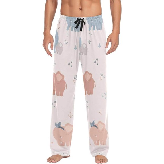 Cute Small Elephants Ghost Pajama Pants, Men's Lounge Pants Light with Drawstring and Pockets, Christmas New Year Birthday Father's Day Gifts