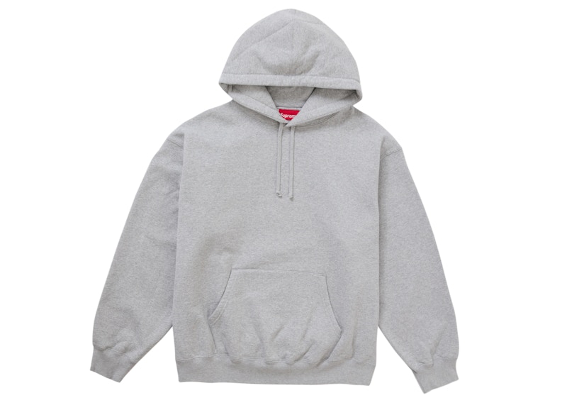 Supreme Men's Satin Applique Hooded Sweatshirt FW24 Heather Grey