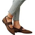 thumbnail image 3 of YOUYEDIAN Womens Mary Jane Shoes Work Non Slip Slip on Ballet Flats Shoes Spring Trendy Wide Closed Toe Low Heels Walking Shoes, 3 of 5