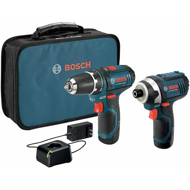 Bosch Outils Électriques Trousse de Perceuse CLPK22 120, BC330 12 Volts, Trousse de Perceuse à Deux Outils