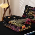 thumbnail image 5 of Homewish Colorful Tree Of Life Zipper Full Size Comforter Sets with Fitted Sheet and 2 Pillowcases,Moon Phase Stars Zipper Bedding Set,Black Reversible,4-Piece, 5 of 7