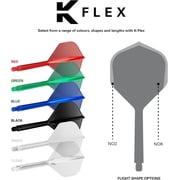 Target Darts K Flex Integrated Dart Flights And Shafts, No.6 Black (Medium) | Pack Of 3 K-Flex - No6, Kflex All In One Moulded Dart Flight & Stem | Professional Dart Accessories