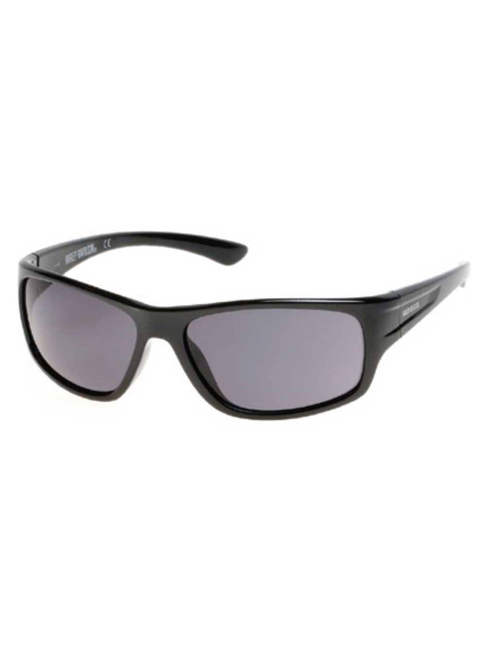 Black Frame & Smoke Gray Lens Harley-Davidson Men's Plastic Wrap H-D Sunglasses 
