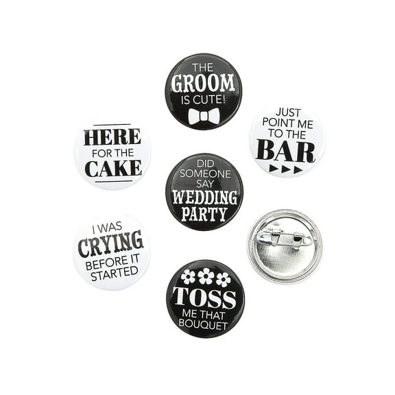 Mini Wedding Button Assortment - 48 Pieces
