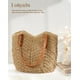 thumbnail image 3 of Bolsa de playa de paja Loiyadn, grande, para mujer, con cremallera, color caqui, 3 of 7