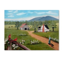 Trademark Fine Art 'Bakers Mtn And Cardinals' Canvas Art by Arie Reinhardt Taylor