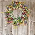 thumbnail image 4 of Texas Wildflower Wreath for Front Door Decorations,Versatile Decor Farmhouse Colorful Cottage Wreath,Spring Floral Wreath Decorated with Lavender Daisy and Other Wild Flowers for Fall Home Decor, 4 of 9