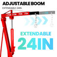 thumbnail image 3 of 2 Ton Engine Hoist Cherry Picker with Electric-Powered Lift, Foldable Structure, High-Load-Bearing & Leveling Feet, 4500Lbs for Construction, Warehouse & Equipment Maintenance, Red, 3 of 8