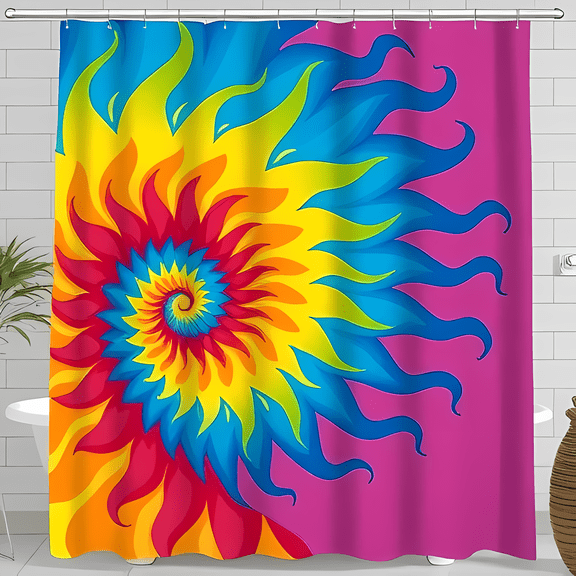 Vibrant Tie- Shower Curtain - Radiant Design in Bold Colors for a Bathroom Decor