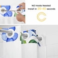 thumbnail image 5 of Yellow Lemon No Hook Shower Curtain Waterproof,Bathroom Curtains with Snap in Liners and See Through Top Window,Blue Flower Botanical Blossom Motif Spring Hotel Bathtub Curtains Shower 66"Wx72"L, 5 of 8