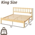 thumbnail image 2 of QFTIME 14 inch King Size Natural Bamboo Bed Frame with Headboard, Modern Minimalist Design, King Size Solid Foundation, No Box Spring Needed, 2 of 8