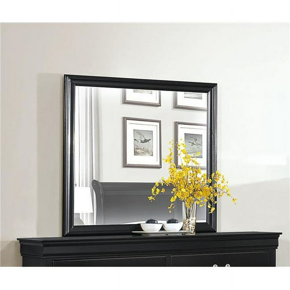 Home Elegance 2147BK-6 38.25 x 0.75 x 38.25 in. Mayville Mirror - Black