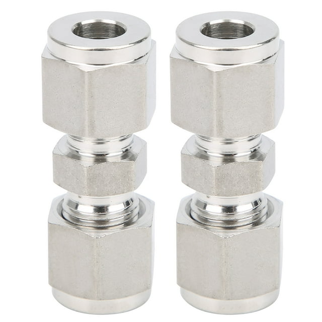 Reductor de virola doble recto, 2 piezas de acero inoxidable 316 Accesorio de compresión de acero inoxidable Adaptador de tubo de compresión de acero inoxidable Durabilidad mejorada