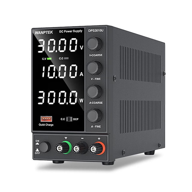 Sidaley Fuente de alimentación de CC ajustable Interruptor regulador de voltaje de corriente digital USB Teléfono Dispositivo profesional Electrónica 0-30V/0-10A 300W