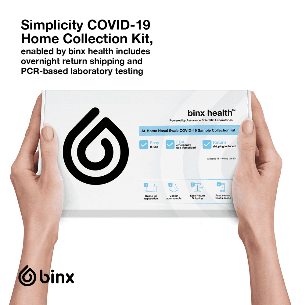Simplicity COVID19 Home Collection Kit, enabled by binx